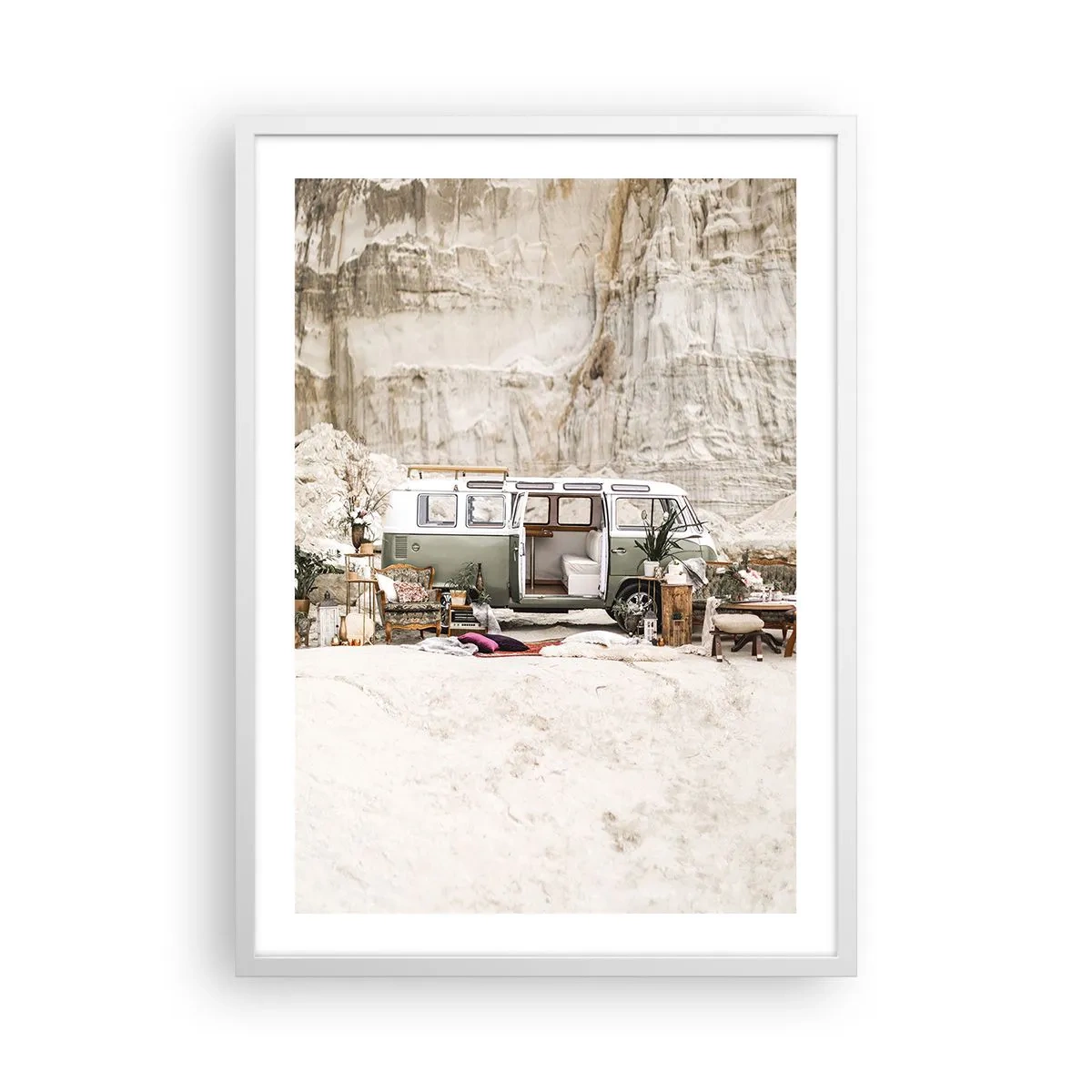 Plakat w białej ramie - Podróż czas zacząć - 50x70 cm