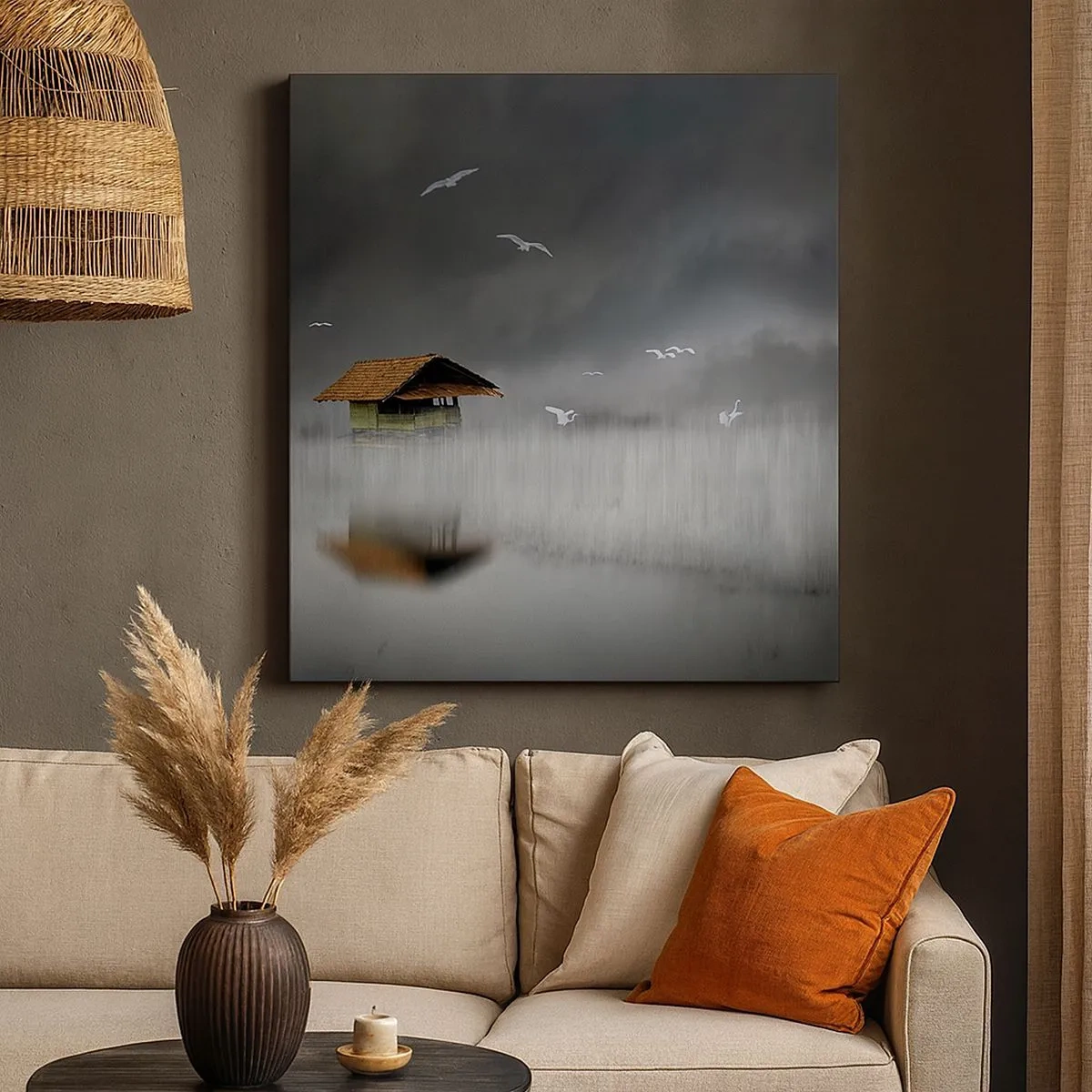 Obraz na płótnie - Schronienie przed deszczem - 30x30 cm