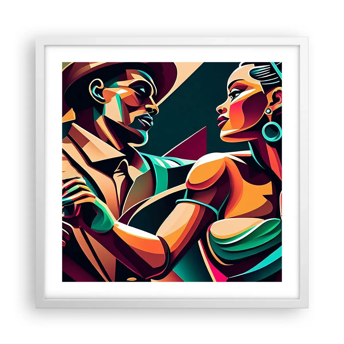 Plakat w białej ramie - W rytmie serca - 50x50 cm