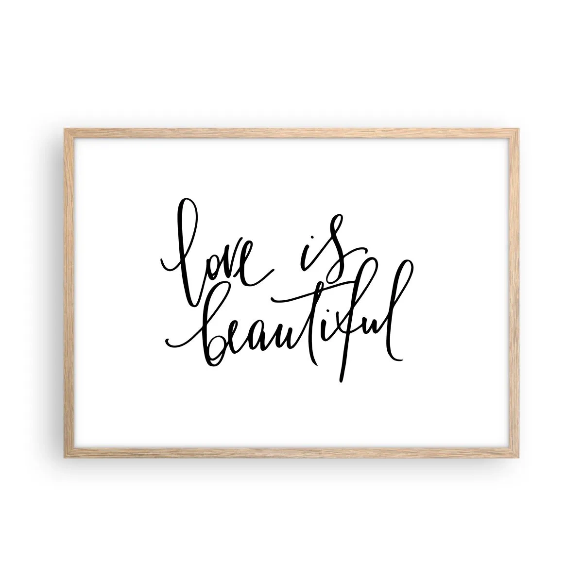 Plakat w ramie jasny dąb - Czytaj i powtarzaj - 70x50 cm