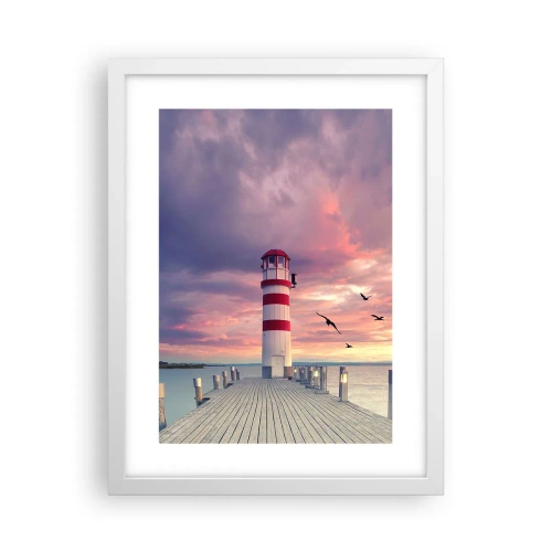 Plakat w białej ramie - Pora do portu - 30x40 cm