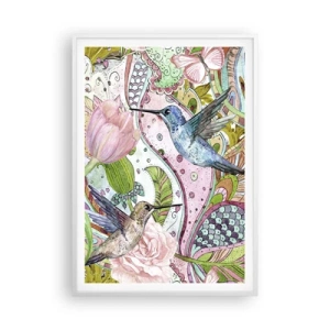 Plakat w białej ramie - Wplątane w pnączach - 70x100 cm