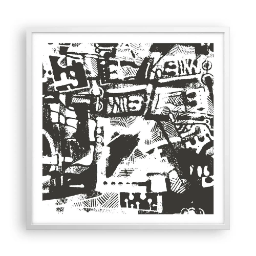 Plakat w białej ramie - Porządek czy chaos? - 60x60 cm
