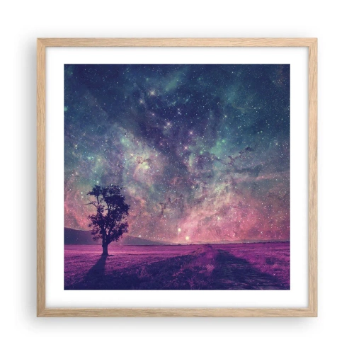 Plakat w ramie jasny dąb - Pod magicznym niebem - 50x50 cm