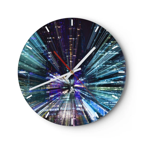 Zegar ścienny - Dynamiczne światła miasta tworzące efekt prędkości - 30x30cm - Przejście w nadprzestrzeń - Nowoczesna dekoracja ścienna do salonu, kuchni i sypialni ARTTOR