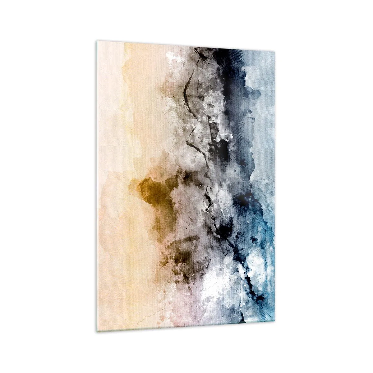 Obraz na szkle - Abstrakcyjny krajobraz z mgłą i subtelnymi kolorami - 70x100cm - Zatopione w tumanie mgły - Nowoczesna dekoracja ścienna do salonu i sypialni ARTTOR