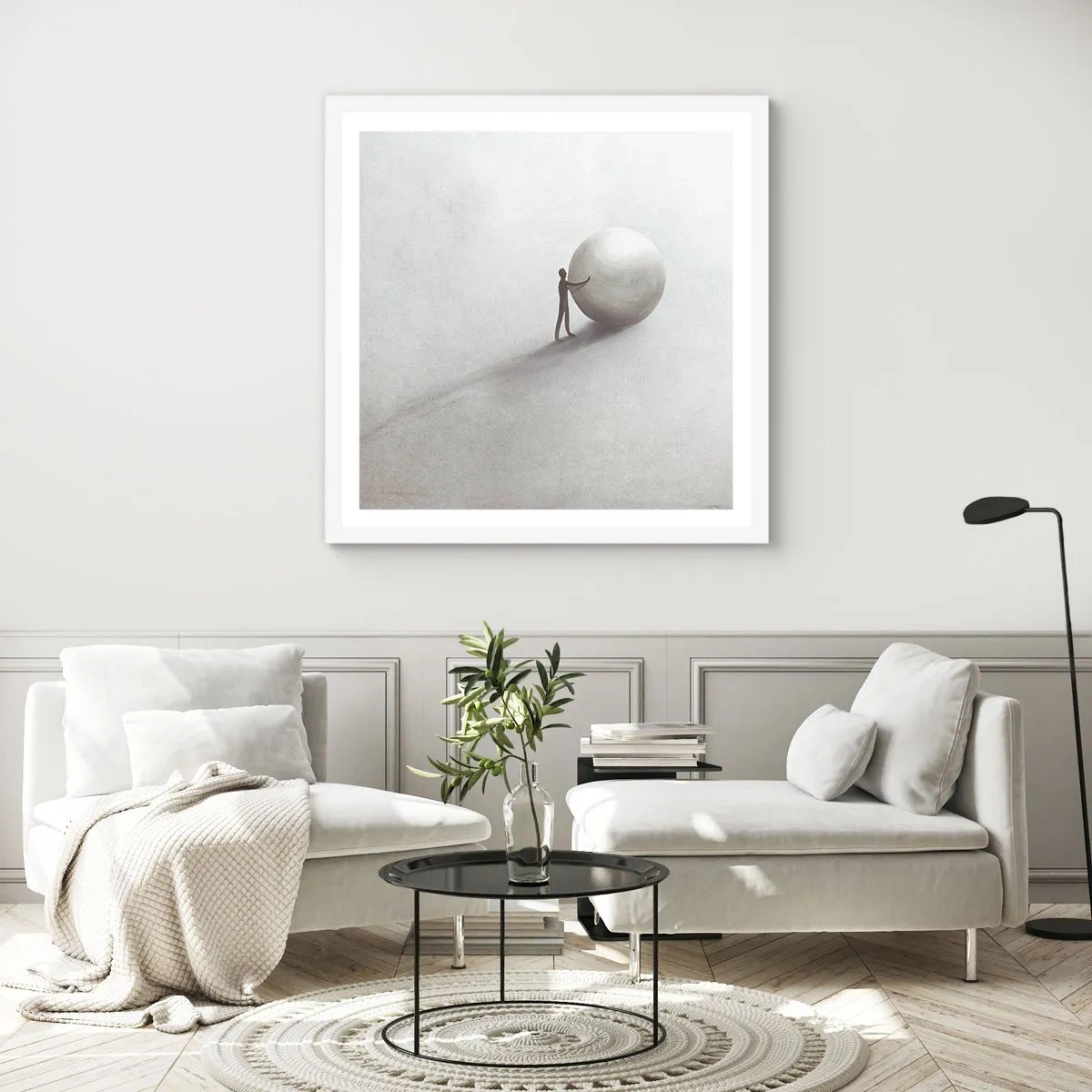Plakat w białej ramie - Gra życia - 40x40 cm