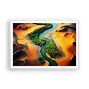 Plakat w białej ramie - Życiodajna rzeka - 100x70 cm