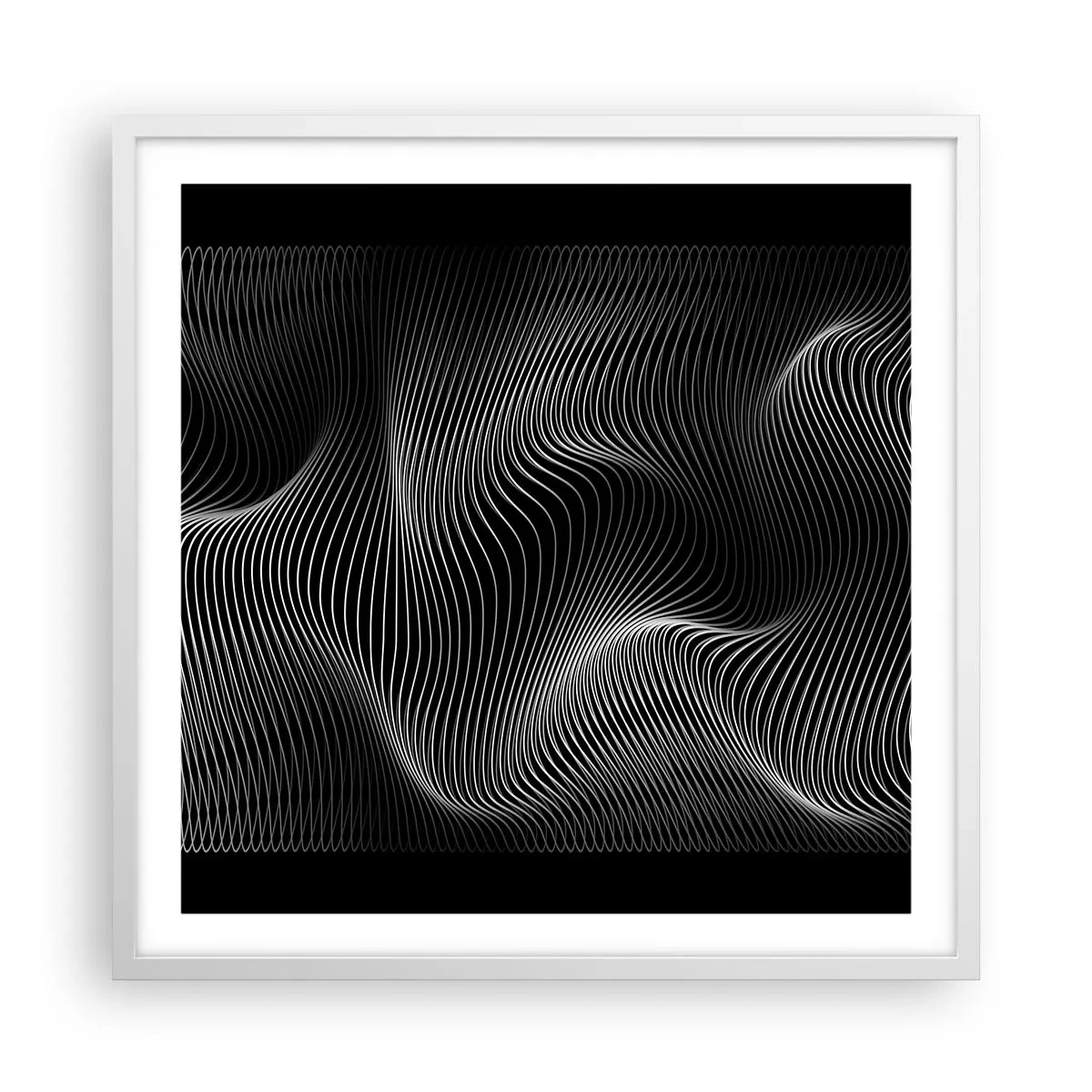 Plakat w białej ramie - Taniec światła w przestrzeni - 60x60 cm