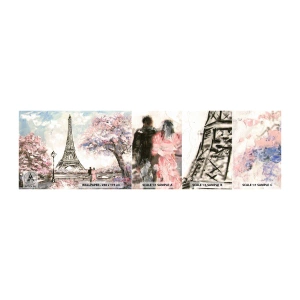 Fototapeta Próbka Samoprzylepna Deluxe Sticker - Kwietniowy spacer po Paryżu - Miasto, Wieża Eiffla, Parkowa Alejka - 100x30 cm