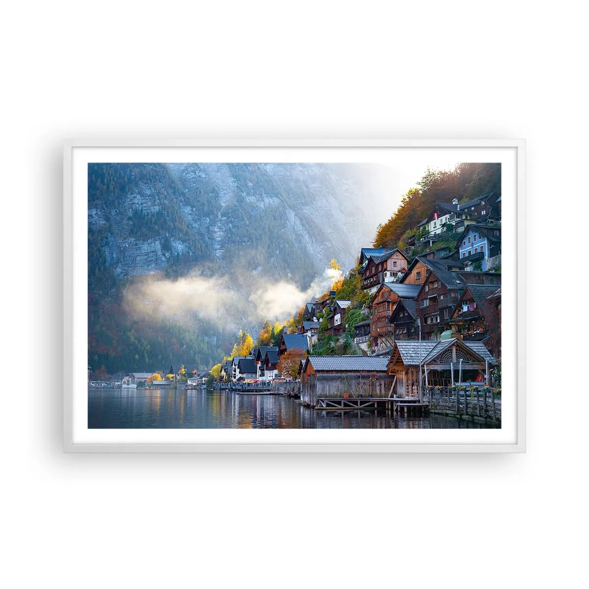 Plakat w białej ramie - Alpejskie klimaty - 91x61 cm