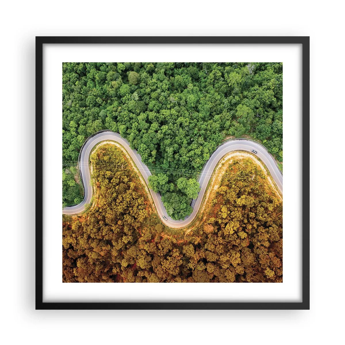 Plakat w czarnej ramie - Granice i przełomy - 50x50 cm