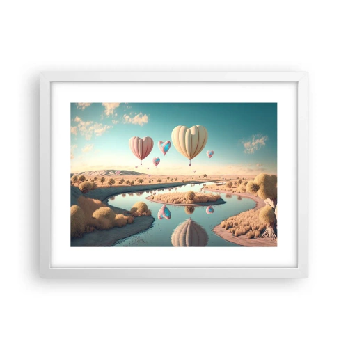 Plakat w białej ramie - Miłość pozwala wznieść się - 40x30 cm