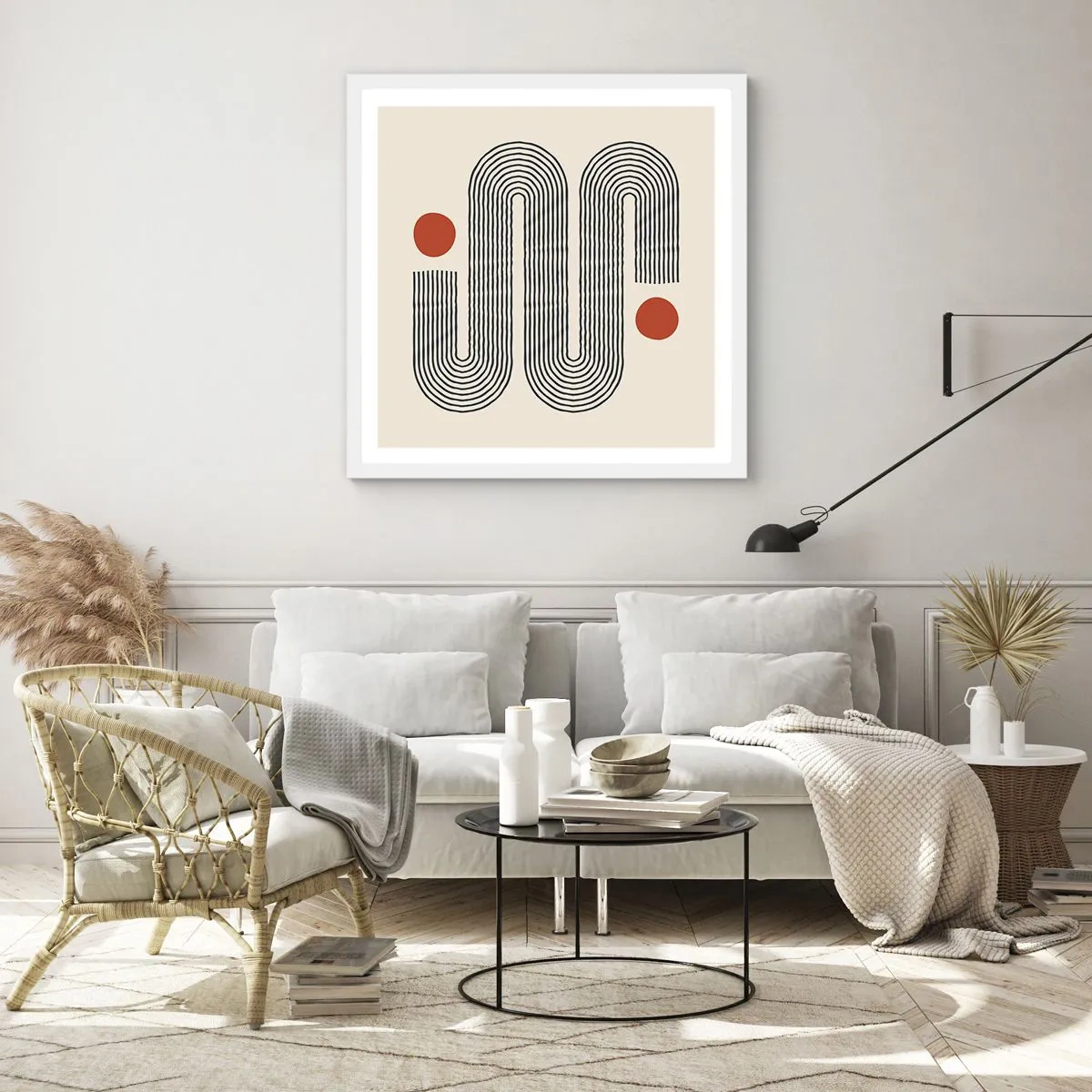 Plakat w białej ramie - Od początku do końca - 50x50 cm