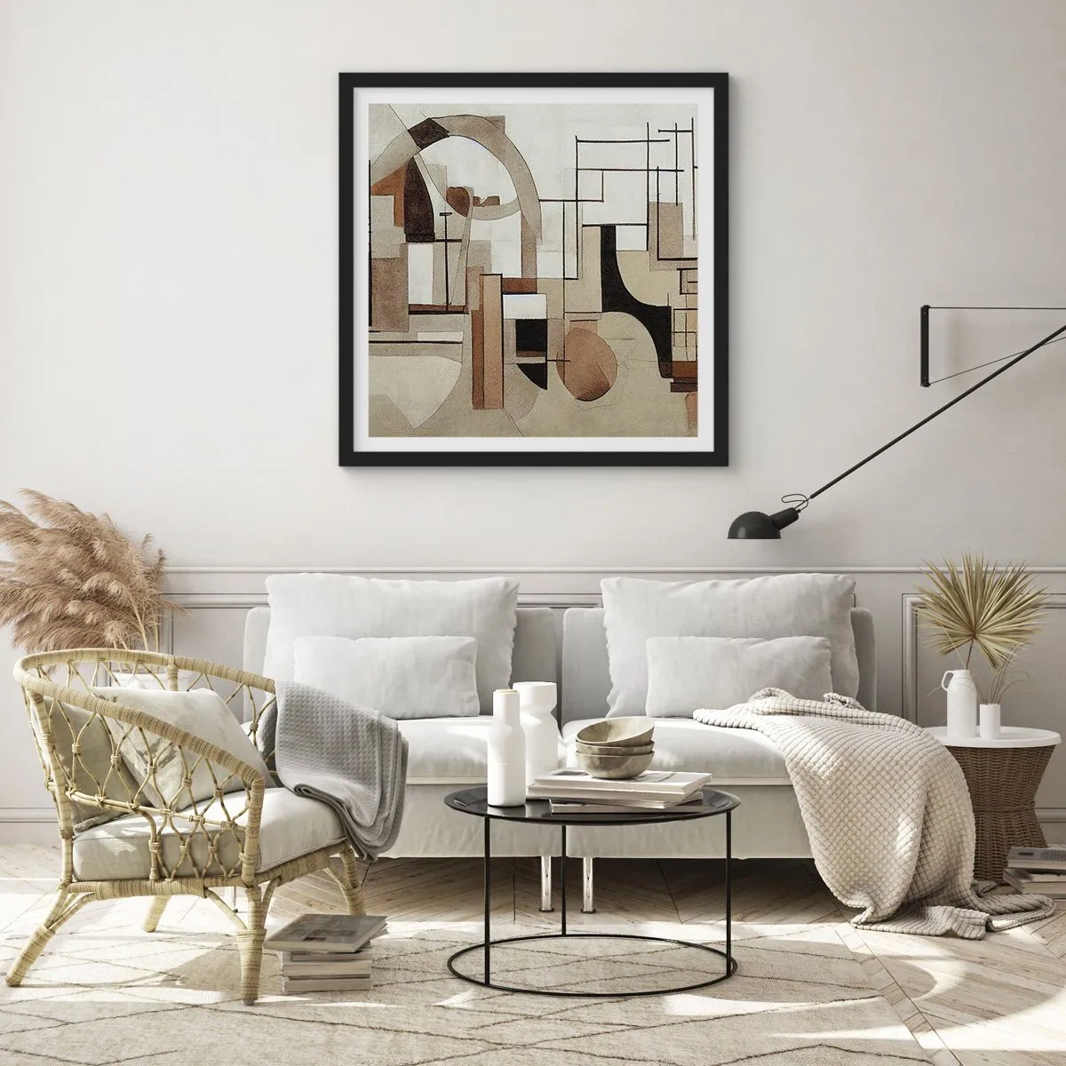 Plakat w czarnej ramie - Pejzaż miejski 2.0 - 60x60 cm