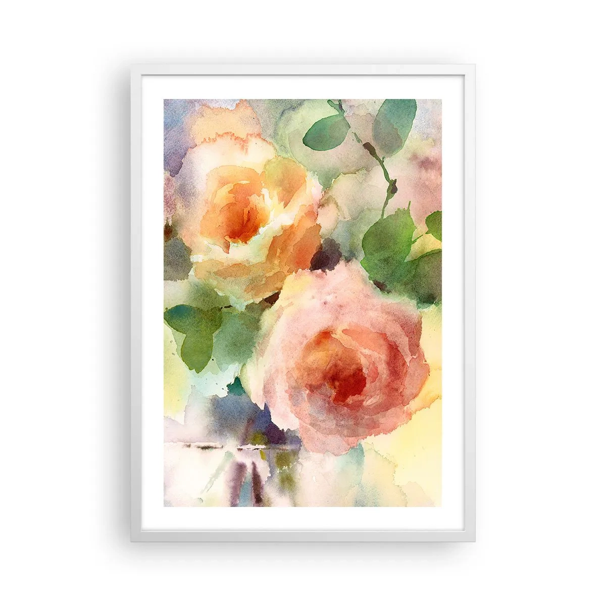 Plakat w białej ramie - Delikatne jak akwarela - 50x70 cm
