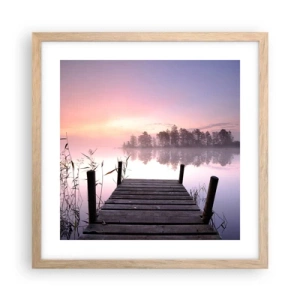 Plakat w ramie jasny dąb - Z liliowej mgły... - 40x40 cm