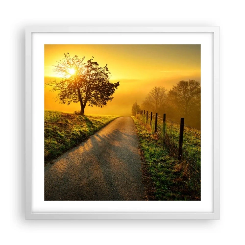 Plakat w białej ramie - Miodne popołudnie - 50x50 cm