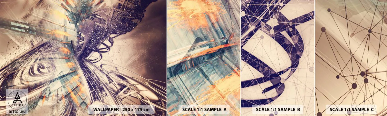 Fototapeta Próbka Samoprzylepna Deluxe Sticker - W wielkim pędzie - Abstrakcja, Sztuka, Grafika - 100x30 cm