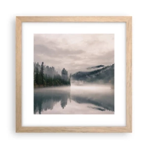 Plakat w ramie jasny dąb - W zadumie, we mgle - 30x30 cm