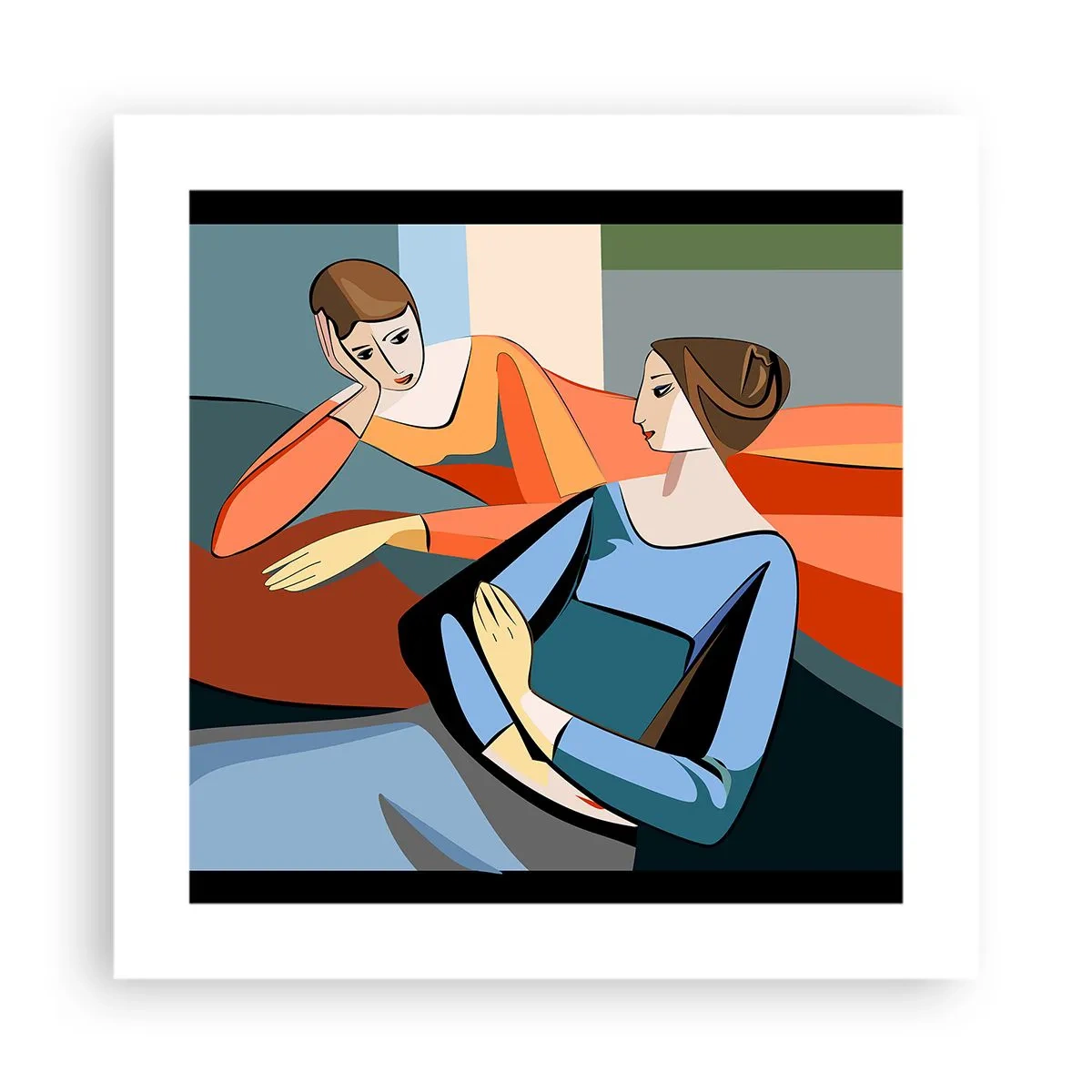Plakat - Chwila zwierzeń - 40x40 cm