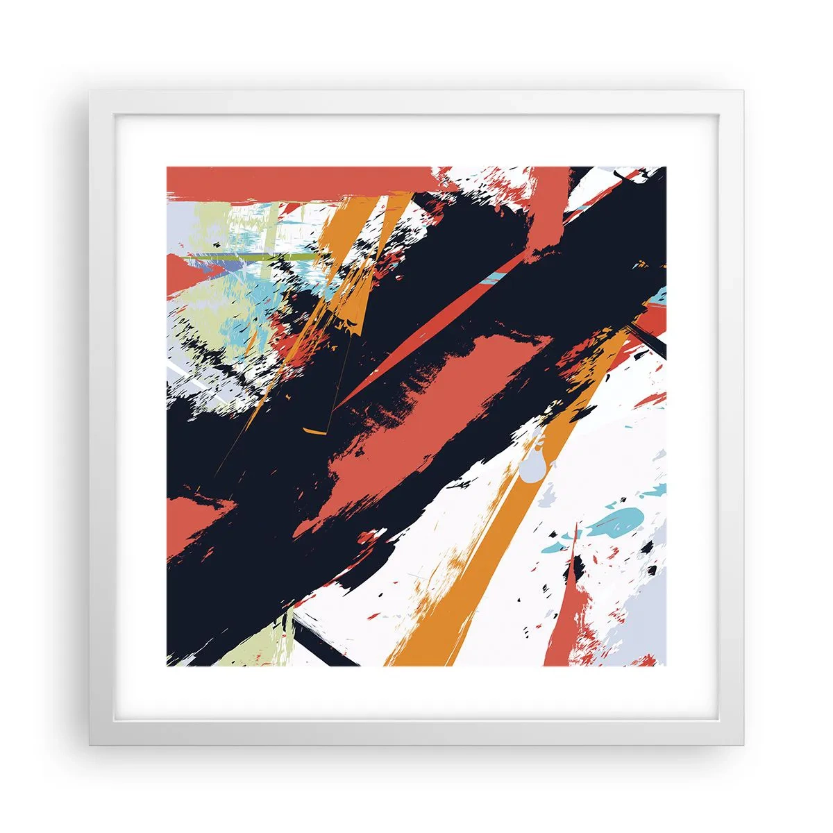 Plakat w białej ramie - Kompozycja dynamiczna - 40x40 cm