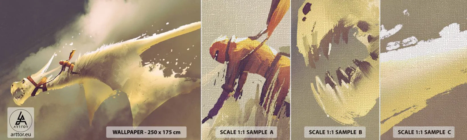 Fototapeta Próbka Premium Canvas - Światu na ratunek - Abstrakcja, Fantasy, Smok - 100x30 cm