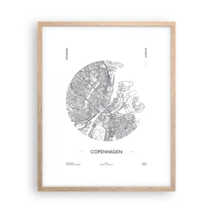 Plakat w ramie jasny dąb - Anatomia Kopenhagi - 40x50 cm