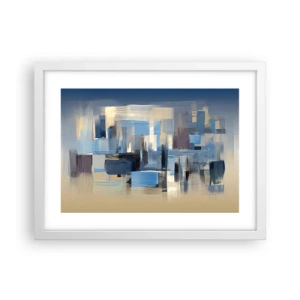 Plakat w białej ramie - Błękitna konstrukcja - 40x30 cm