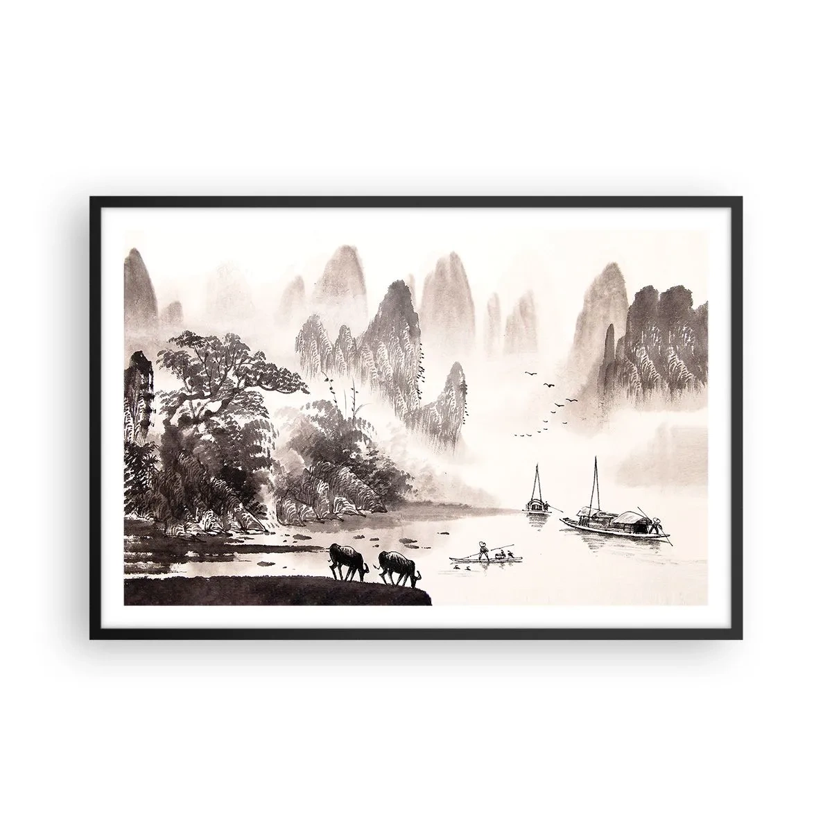 Plakat w czarnej ramie - Egzotyczna codzienność Wschodu - 91x61 cm