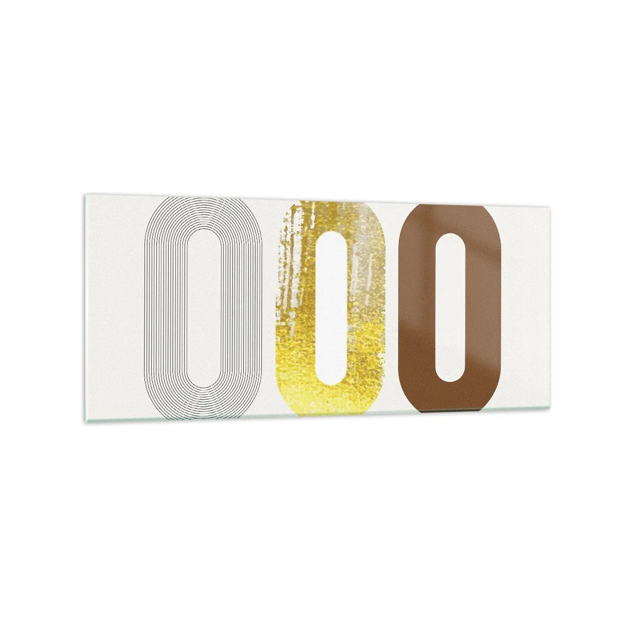 Obraz na szkle - Abstrakcyjny motyw trzech geometrycznych kształtów - 120x50cm - Ooo! - Nowoczesna dekoracja ścienna do salonu i sypialni ARTTOR