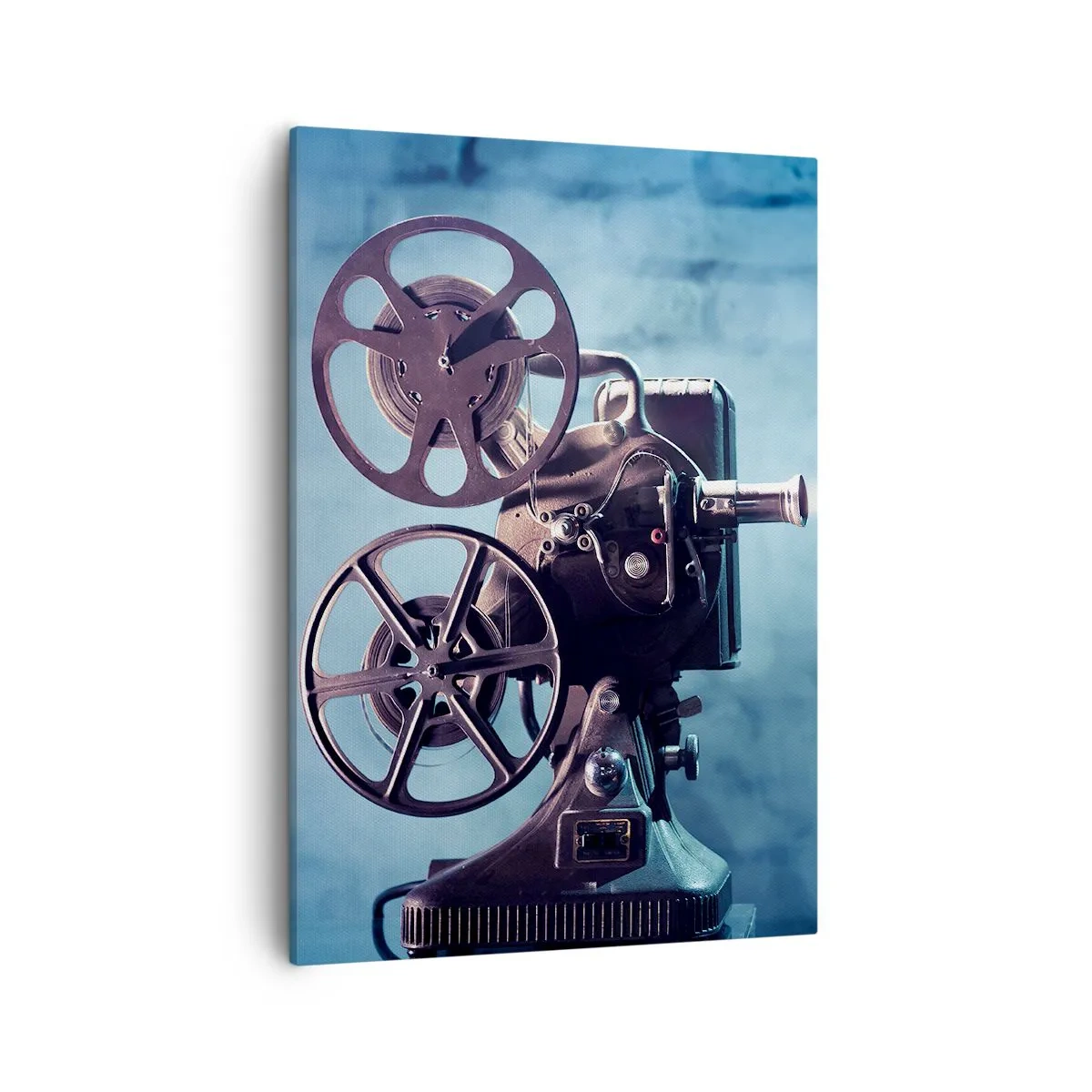 Obraz na płótnie - Zabytkowy projektor filmowy - 50x70cm - W starym kinie - Nowoczesna dekoracja ścienna do salonu, kuchni i sypialni ARTTOR