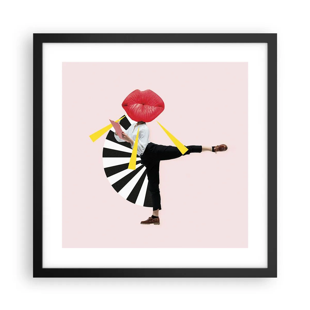 Plakat w czarnej ramie - Surrealistyczny pop-art - 40x40 cm