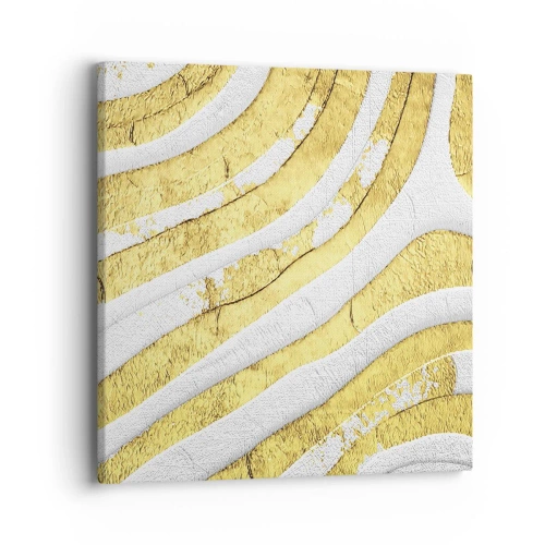 Obraz na płótnie - Kompozycja w bieli i złocie - 40x40 cm
