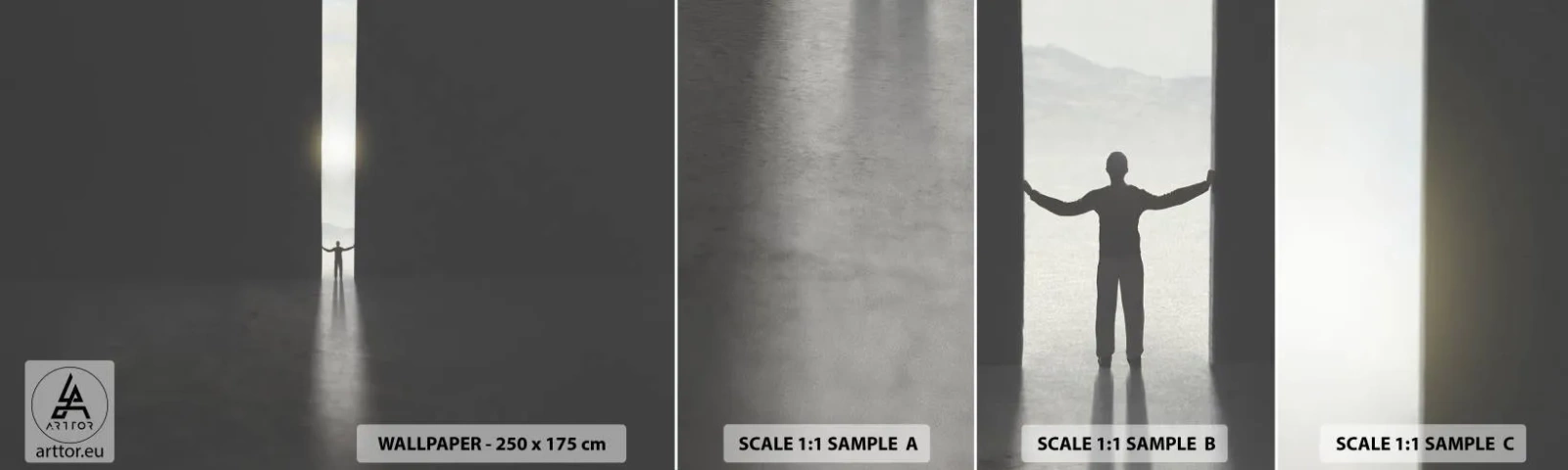 Fototapeta Próbka Standard Eco - Krok do jasnej przyszłości - Abstrakcja, Człowiek, Sztuka - 100x30 cm