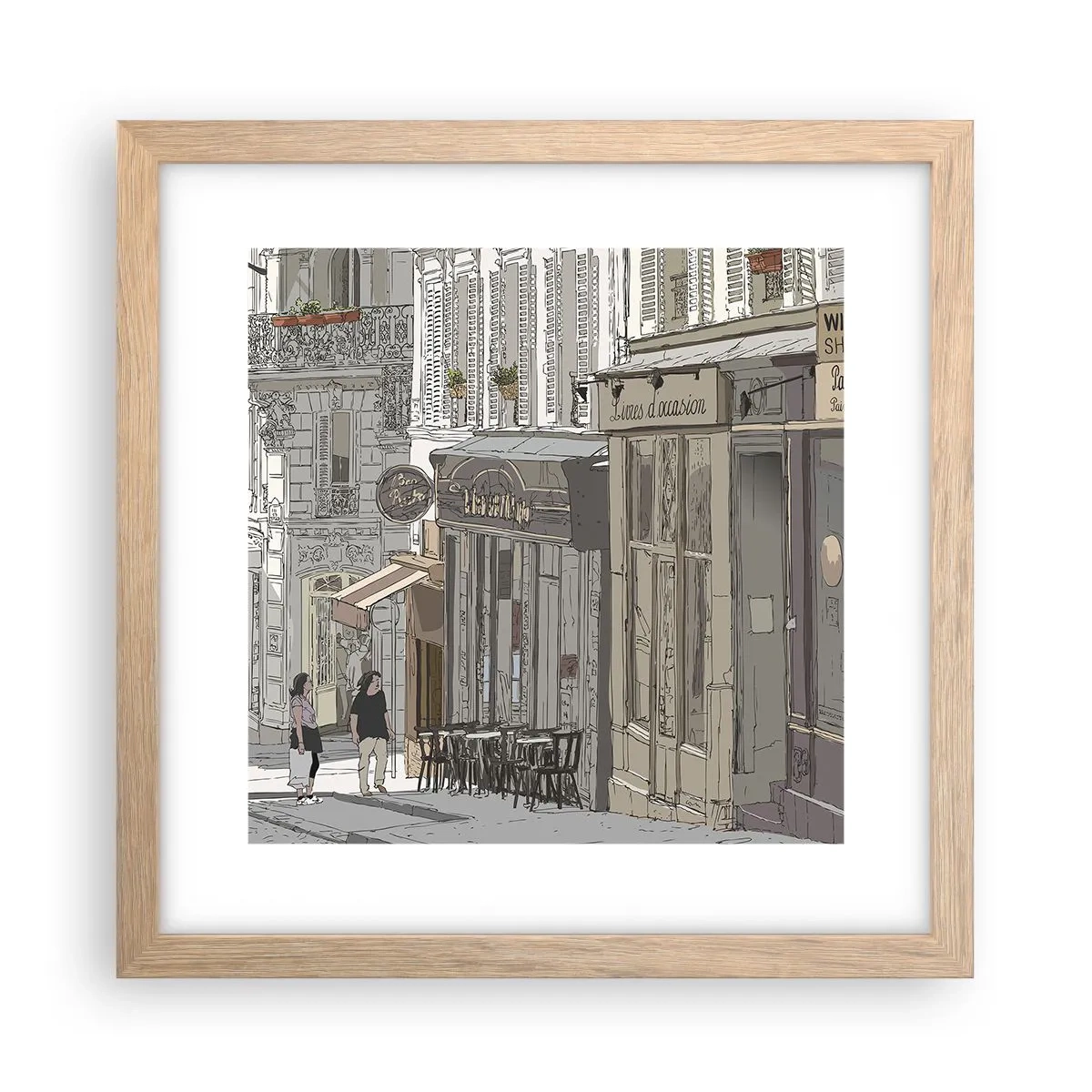 Plakat w ramie jasny dąb - Miejskie radości - 30x30 cm