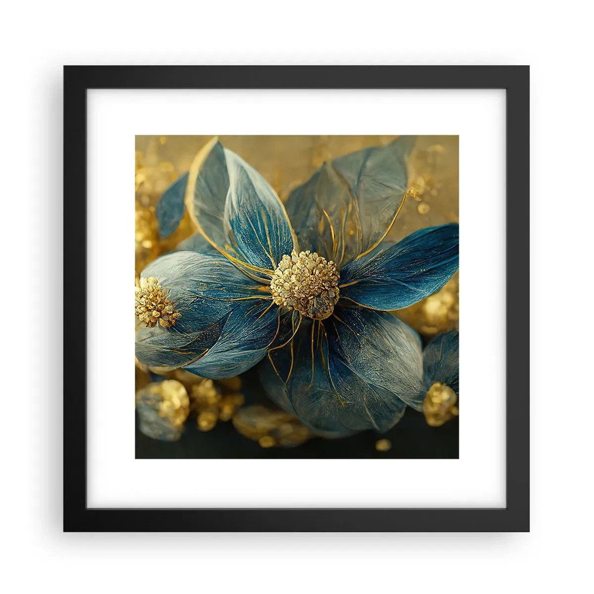 Plakat w czarnej ramie - Zakwitnąć złotem - 30x30 cm