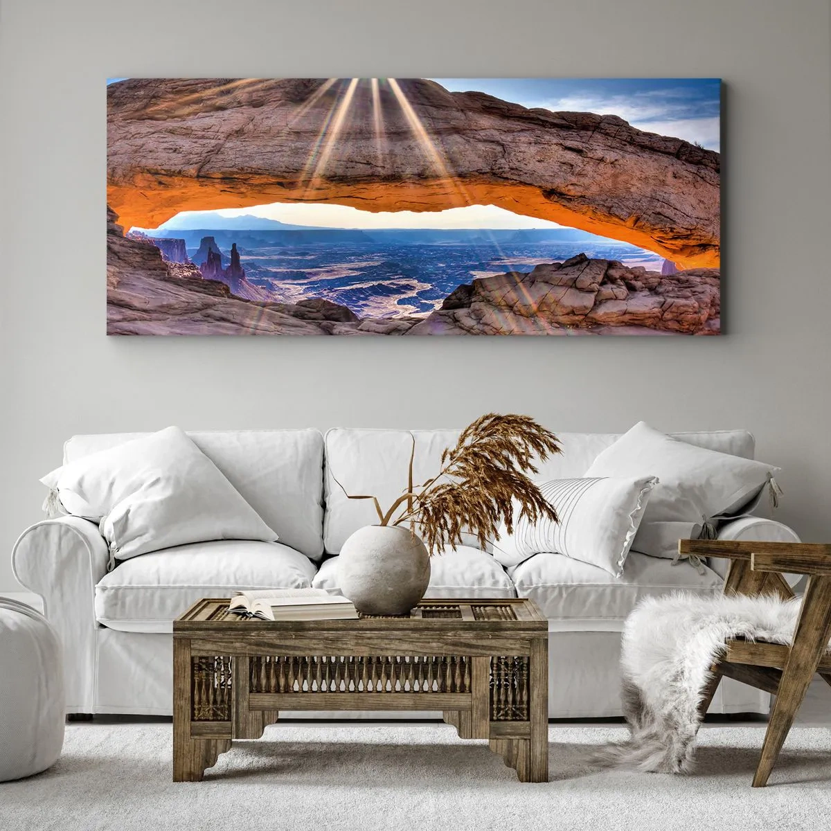 Obraz na płótnie - Przez skalną bramę - 90x30 cm