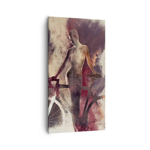 Obraz na płótnie - W marmurowych kształtach rowerowa dusza - 55x100 cm