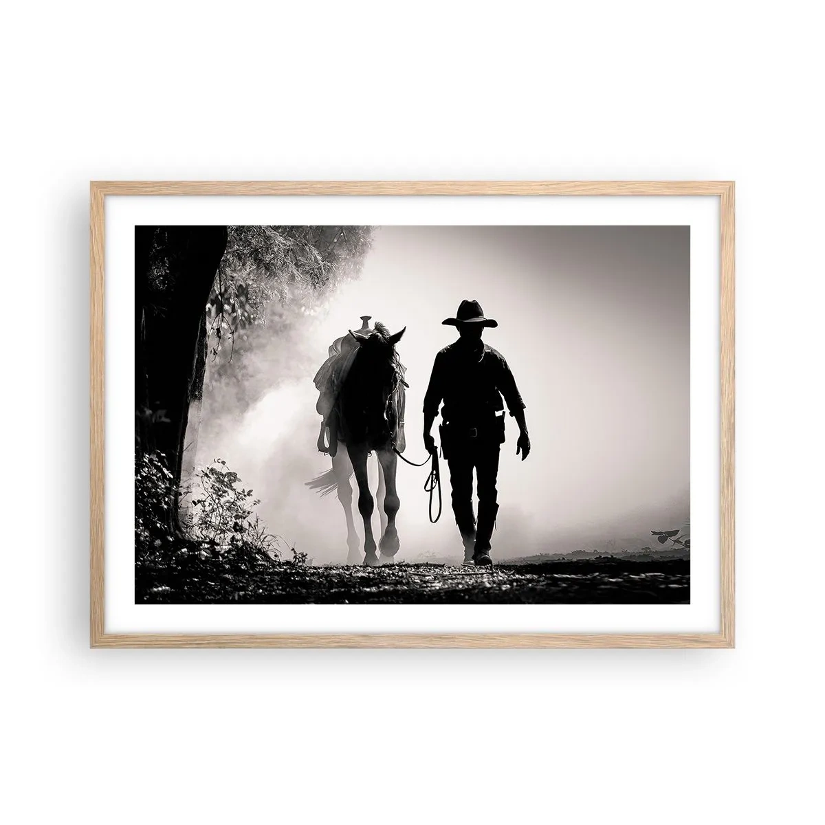 Plakat w ramie jasny dąb - Teksański poranek - 70x50 cm