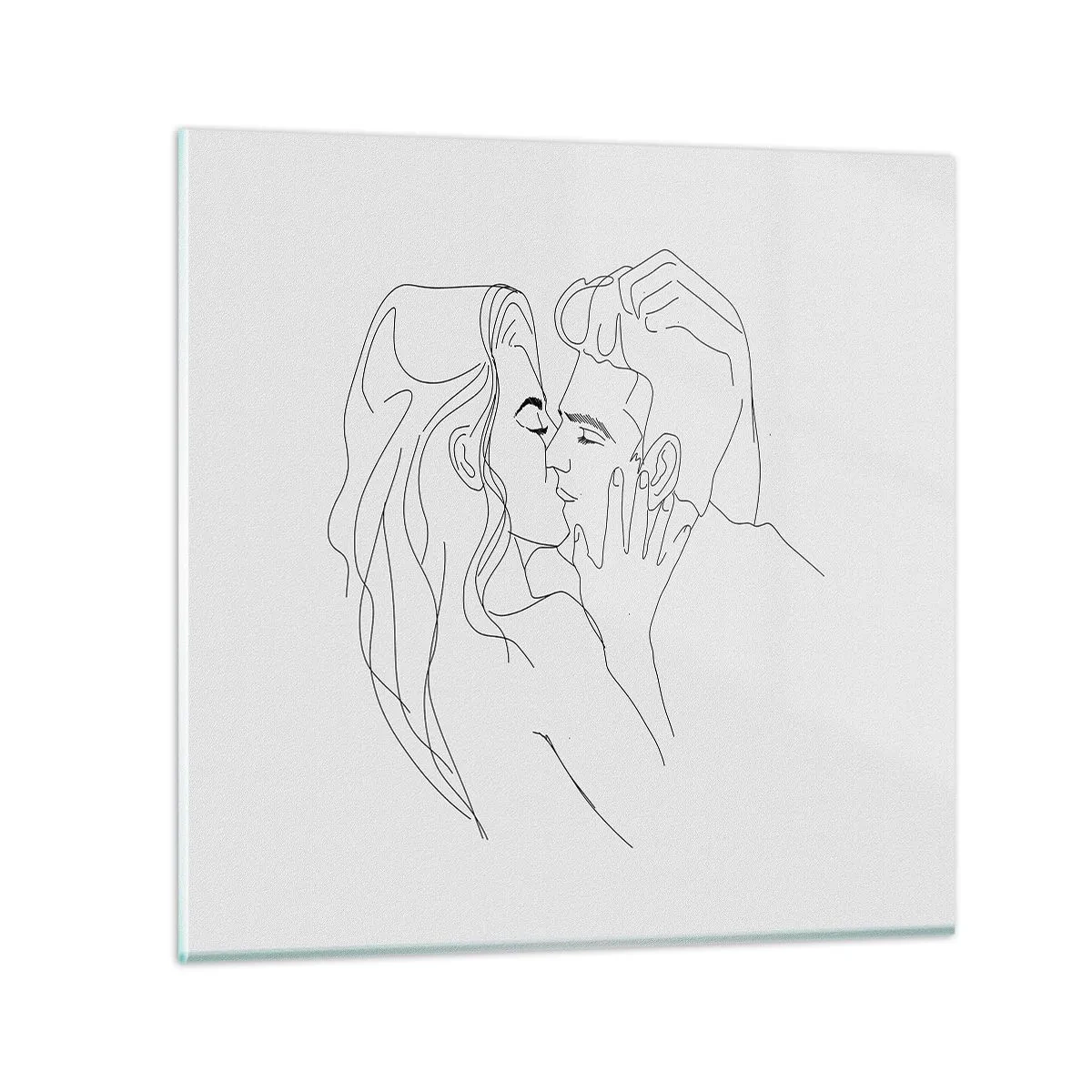 Obraz na szkle - Tą samą kreską - 30x30 cm