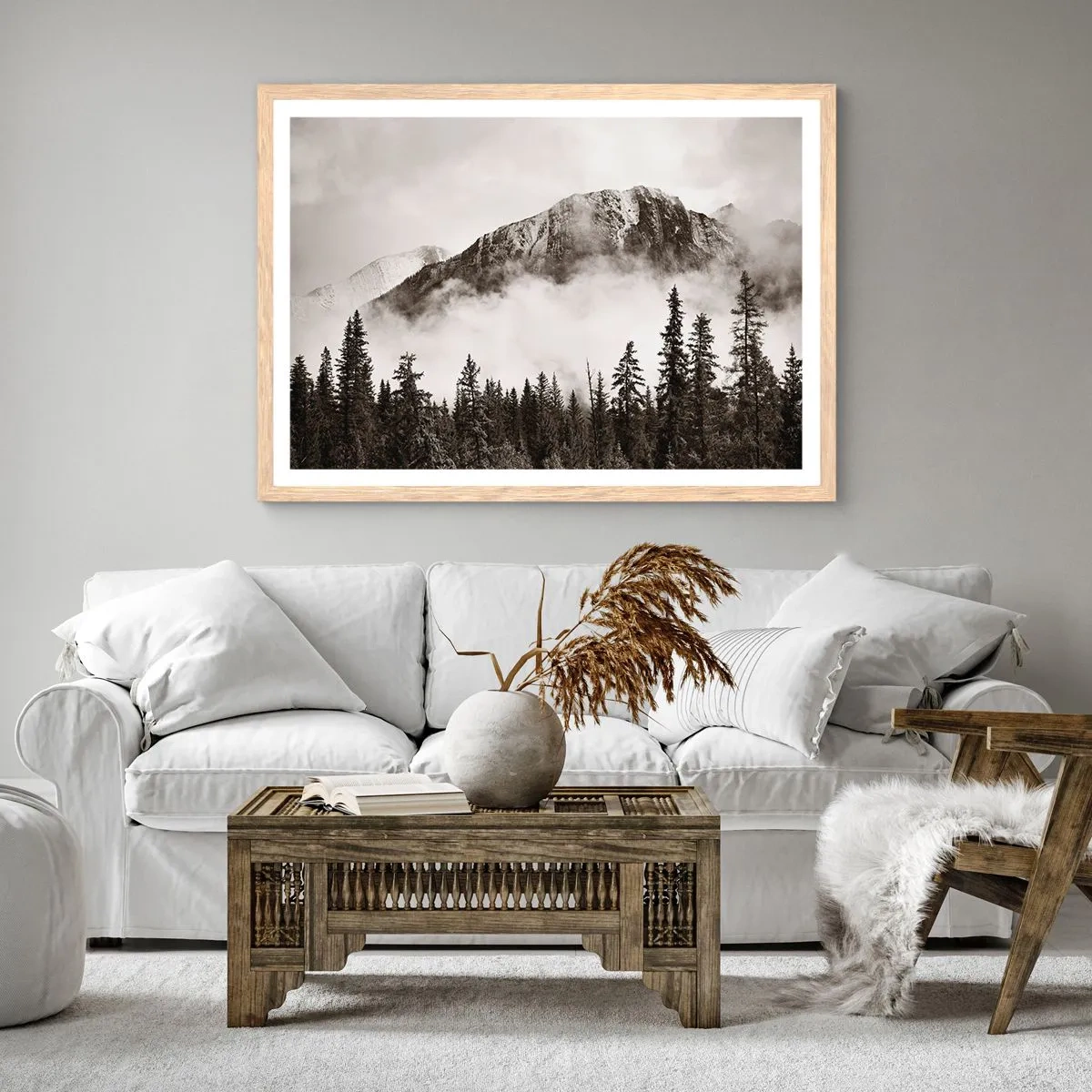 Plakat w ramie jasny dąb - Granitowy władca - 100x70 cm