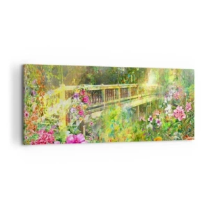 Obraz na płótnie - Mostek wiosennych westchnień - 100x40 cm