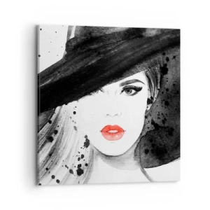 Obraz na płótnie - Dama w czerni - 70x70 cm
