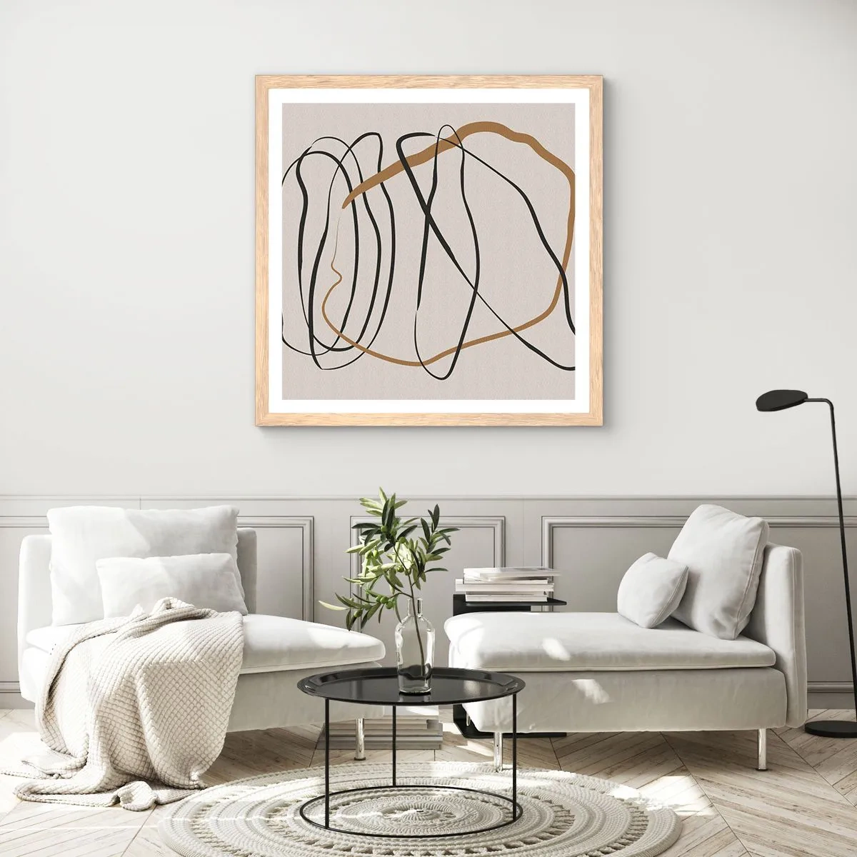 Plakat w ramie jasny dąb - Kompozycja – taniec opętaniec - 40x40 cm