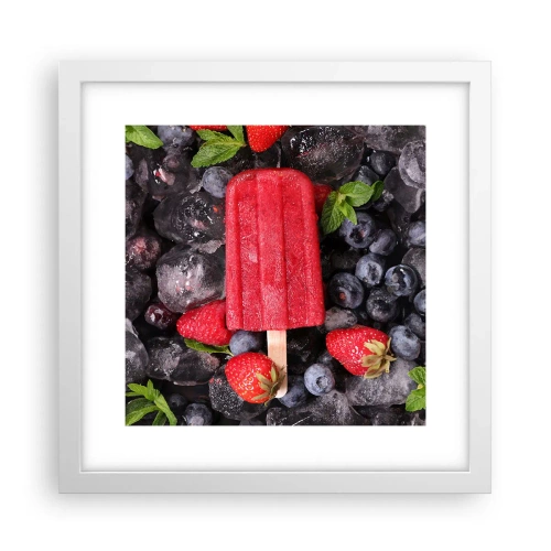 Plakat w białej ramie - Smak gorącego lata - 30x30 cm