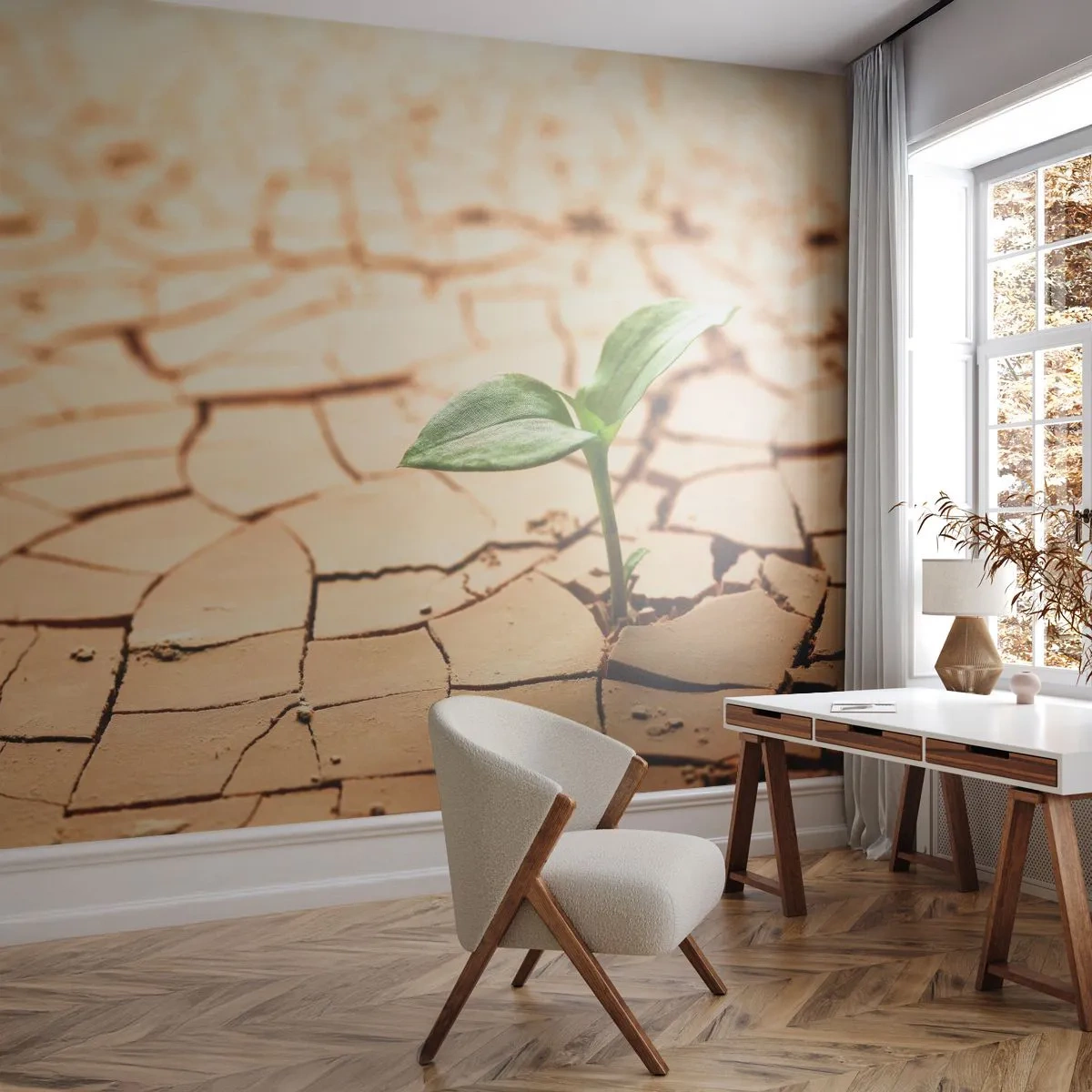 Fototapeta Premium Canvas - Nieposkromiona siła życia - Natura, Roślina, Susza - 400x280 cm