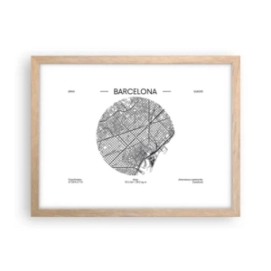 Plakat w ramie jasny dąb - Anatomia Barcelony - 40x30 cm