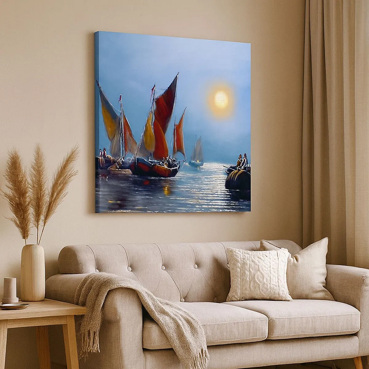 Obraz na płótnie - Nocny połów - 30x30 cm