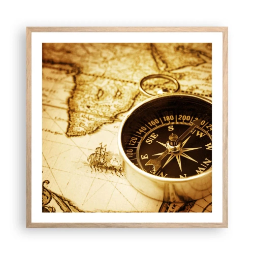 Plakat w ramie jasny dąb - Na wschód czy na zachód? - 60x60 cm
